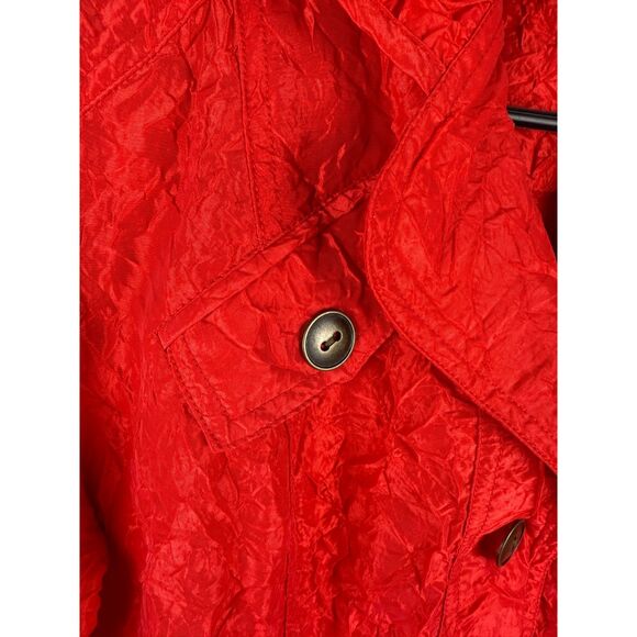 NWOT Chico's Crinkle Sheen red jacket, blazer, US Size 4 - Picture 14 of 15